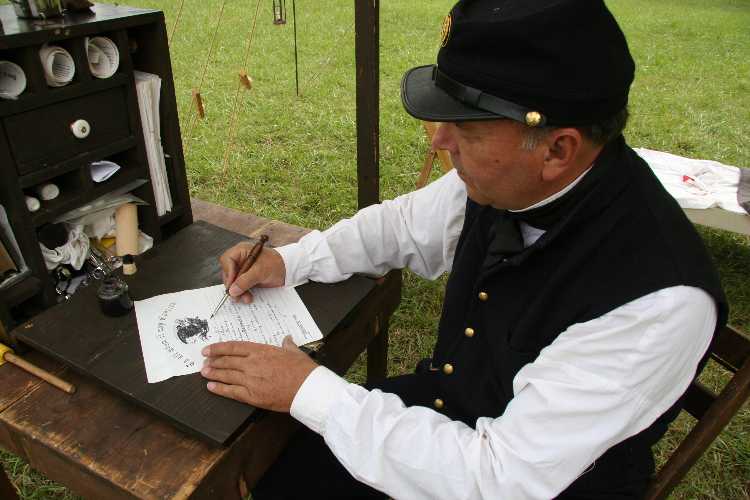 Our Surgeon checks his morning paperwork